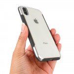 Wholesale Apple iPhone X (Ten) Clear Armor Shell Hybrid Case (Smoke)